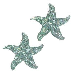 Aquatic Custom Tile Starfish Glass Swimming Pool Step Marker Mosaic (5", Aquamarine) (2 Pack)