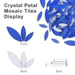Youway Style Leaf Mosaic Tiles for Crafts Bulk,Blue Petal Mosaic Glass Pieces,200g Flower Glass Tiles for DIY Garden Mosaic Making Supplies