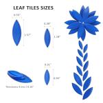Youway Style Leaf Mosaic Tiles for Crafts Bulk,Blue Petal Mosaic Glass Pieces,200g Flower Glass Tiles for DIY Garden Mosaic Making Supplies