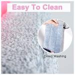 LuckyOpt Multifunctional Glass& Window Track Cleaning Tools, Soft Frosted Glass Window Washer Cloth Brush with Study PVA Handle and Scraper, Window Cleaner Tool for Windows, Doors, Tiles (Cute Pink)