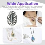 Swpeet 110Pcs 5 Sizes Oval Transparent Glass Dome Cabochons Tiles Assortment Kit, Clear Glass Cabochons Tiles for Photo Pendant Necklace Jewelry Making Craft