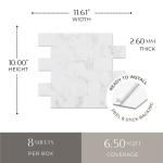 Avant Decor 8 Tiles | Vinyl Subway Tile | Peel and Stick Kitchen Backsplash Stick On Wall Easy DIY Installation 11.61" x 10"