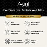 Avant Decor 8 Tiles | Vinyl Subway Tile | Peel and Stick Kitchen Backsplash Stick On Wall Easy DIY Installation 11.61" x 10"