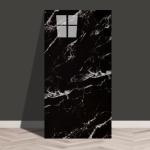 Haimin Wall Panels Peel and Stick 10 Pieces 23.6x11.8in (19.4 Sq. Ft. Coverage) Lightweight Backsplash Marble Look Tile (not Real Marble) Ideal for Kitchen Bathrooms Living Rooms Bedrooms (Black-JGH)