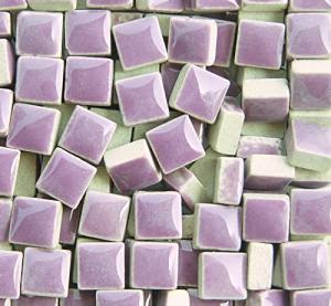 PINUO&KE 200 Pieces / 200 g Square Shapes 1x1 cm Square Ceramic Mosaic Mosaic Tiles for Crafts, Colorful Stained Glass Pieces for Mosaic Projects - Dark Purple