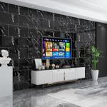 Haimin Wall Panels Peel and Stick 10 Pieces 23.6x11.8in (19.4 Sq. Ft. Coverage) Lightweight Backsplash Marble Look Tile (not Real Marble) Ideal for Kitchen Bathrooms Living Rooms Bedrooms (Black-JGH)