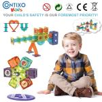 Contixo STEM Building Toys - 110 pcs Marble 3D Magnetic Run Tiles Learning Stacking Educational Building Blocks Set, Creativity Beyond Imagination, Inspirational, Recreational Toy for Kids