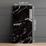 Haimin Wall Panels Peel and Stick 10 Pieces 23.6x11.8in (19.4 Sq. Ft. Coverage) Lightweight Backsplash Marble Look Tile (not Real Marble) Ideal for Kitchen Bathrooms Living Rooms Bedrooms (Black-JGH)
