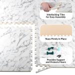 EVA Foam Floor Tiles 12-Pack - 48SQFT Puzzle Mat - Interlocking Foam Tiles for Baby Play Mat or Gym Flooring for Exercise by Stalwart (Faux Marble)