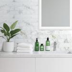 AULIGET 40-Piece Polished White Marble Peel and Stick Backsplash Wall Tiles, 3" x 12" PVC Faux Stone Stick on Tiles for Backsplash Kitchen, Bathroom, Laundry Room, Camper, Fireplace