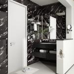 Haimin Wall Panels Peel and Stick 10 Pieces 23.6x11.8in (19.4 Sq. Ft. Coverage) Lightweight Backsplash Marble Look Tile (not Real Marble) Ideal for Kitchen Bathrooms Living Rooms Bedrooms (Black-JGH)