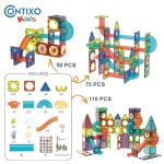 Contixo STEM Building Toys - 110 pcs Marble 3D Magnetic Run Tiles Learning Stacking Educational Building Blocks Set, Creativity Beyond Imagination, Inspirational, Recreational Toy for Kids