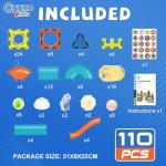 Contixo STEM Building Toys - 110 pcs Marble 3D Magnetic Run Tiles Learning Stacking Educational Building Blocks Set, Creativity Beyond Imagination, Inspirational, Recreational Toy for Kids