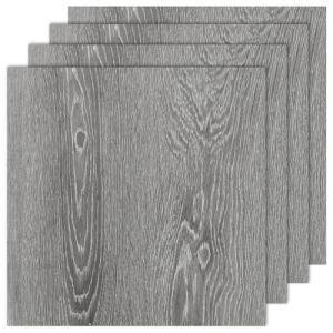 AKOLAFE 40 Sheet Vinyl Flooring 12 x 12 Peel and Stick Floor Tile Waterproof Clearance Vinyl Floor Tiles Wood Grey Self Adhesive Floor Tiles Sticky Laminate Flooring for Bathroom Kitchen Basement RV