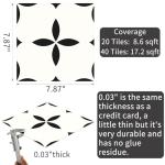MORCART 20 Sheet 7.87" x 7.87" Peel and Stick Floor Tile Waterproof Vinyl Flooring DIY Flooring for Bathroom, Kitchen, Fireplace, Pet House, Stairs, Bedrooms, Wall, Store Black White