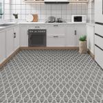 Elffloor Peel and Stick Floor Tile 10pcs - 11.8x11.8 Inch Waterproof Vinyl Flooring for Bathroom, Kitchen, Laundry, RV, Easy to Install Geometric Line Pattern, Removable Decorative Tiles