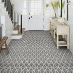 Elffloor Peel and Stick Floor Tile 10pcs - 11.8x11.8 Inch Waterproof Vinyl Flooring for Bathroom, Kitchen, Laundry, RV, Easy to Install Geometric Line Pattern, Removable Decorative Tiles
