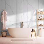 10-Pack Peel and Stick White Marble Wall Panels (11.8" x 23.6") – 19.4 Sq. Ft. Waterproof PVC Tiles for Kitchen, Bathroom, Living Room & Accent Walls – Heat-Resistant Self-Adhesive Backsplash Tiles