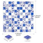 Yatinkim 1x1 Inch 121 Pcs Ceramic Mosaic Tiles for Craft Glazed Blue and White Square Porcelain Tiles Polished China Plate Mosaic Tile Art Crafts DIY Ceramic Pieces Home Decor
