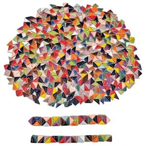 1.1lb Ceramic Mosaic Tiles,Mixed Colour Ceramic Mosaic Pieces for Crafts,Mosaic Tiles for Home Decoration or DIY Crafts,Mosaic Making Supplies (Mixed Color Triangle)