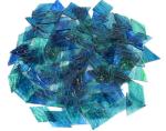 CHICSHIS 200g Transparent Mosaic Glass Tiles, Large Stained Glass Pieces for DIY Mosaic Craft Supplies, 4 Shapes Mosaic Glass Tiles for DIY Mosiac Present, Pond Water Blue