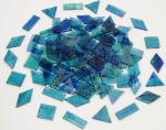 CHICSHIS 200g Transparent Mosaic Glass Tiles, Large Stained Glass Pieces for DIY Mosaic Craft Supplies, 4 Shapes Mosaic Glass Tiles for DIY Mosiac Present, Pond Water Blue