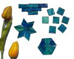 CHICSHIS 200g Transparent Mosaic Glass Tiles, Large Stained Glass Pieces for DIY Mosaic Craft Supplies, 4 Shapes Mosaic Glass Tiles for DIY Mosiac Present, Pond Water Blue