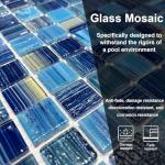 LSDECO 5 Sheets Glass Mosaic Tiles Backsplash, Pool Tiles, 12" x 12" Kitchen Backsplash Tile, Glass Tiles for Bathroom Border Shower Wall (5 Sq.Ft Blue Blend)