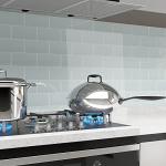 Lovdeco Light Green Glass Subway Tile, Glass for Bathroom Kitchen Shower Backsplash Wall, 3 x 6 Inches, 4 Sq.Ft.