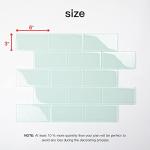Lovdeco Light Green Glass Subway Tile, Glass for Bathroom Kitchen Shower Backsplash Wall, 3 x 6 Inches, 4 Sq.Ft.