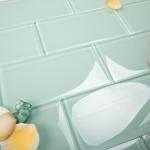 Lovdeco Light Green Glass Subway Tile, Glass for Bathroom Kitchen Shower Backsplash Wall, 3 x 6 Inches, 4 Sq.Ft.