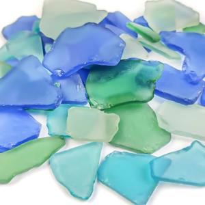 HappyFiller Bulk Tumbled Sea Glass for Crafts,15 OZ Beach Glass Pieces 0.5-1.5" for Resin Art,Mosaic Tiles,Vase Fillers,Costal Home Decor,Nautical Wedding Decorations–Smooth,Flat,Frosted,Multi-Color