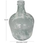 Deco 79 Recycled Glass Handmade Decorative Vase Wide Frosted Spanish Bottle Centerpiece Vase, Flower Vase for Home Decoration 11" x 11" x 17", Clear