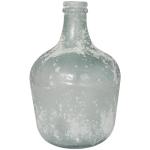 Deco 79 Recycled Glass Handmade Decorative Vase Wide Frosted Spanish Bottle Centerpiece Vase, Flower Vase for Home Decoration 11" x 11" x 17", Clear