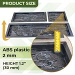BETONEX 10 pcs ABS 2mm Flagstone Limestone Plastic Cement Molds Cement Wall Mould Concrete Tile Cement Mold Brick DIY Forms - De Pared Moldes para Cemento Rock Molds for Concrete Prensa para Pared