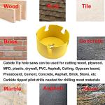 MaxTool 5-3/4" TCT Hole Saw 146mm Carbide Tipped Holesaw 2.25" Deep Cut for Cutting Asphalt Brick Concrete Gypsum Limestone Tile Wood MDF; CT00Y57R548