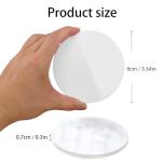 50 Pieces 3.54 Inch Round Sublimation Ceramic Coasters, Glazed Ceramic Tiles Coasters with Cork Backing Pads for DIY Crafts, Sublimation, White. by GNIEMCKIN