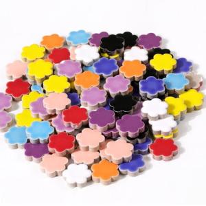 200g Ceramic Mosaic Tiles Pieces, Heart Star Oval Round Flower Shape Mosaics for Crafts Bulk,Student Adults Mosaic Kits Making (Flower Mix)