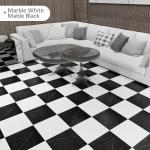 Black Peel and Stick Vinyl Floor Tiles, Self Adhesive Waterproof Vinyl Flooring Planks for Batheroom Kitchen Dining Room Bedrooms,20-Pack 12 x 12 inch Cover 20 Sq. F(Mable Black)