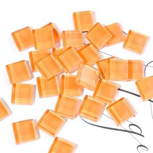 ZWCT 200g/240pcs Colored Glass Mosaic Tiles, DIY Making Creative Glass Mosaic Tiles for DIY Crafts Plate Flower Pot Vase Cup Mosaic Making Supplies - Orange