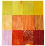 Lanyani 10 Sheets Variety Stained Glass Sheets Pack, 4 x 6 inch Large Cathedral Glass Mosaic Tiles for Crafts, Mixed Fall Colors