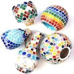 ZWCT 200g/240pcs Colored Glass Mosaic Tiles, DIY Making Creative Glass Mosaic Tiles for DIY Crafts Plate Flower Pot Vase Cup Mosaic Making Supplies - Orange