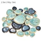 MECCANIXITY 200g Ceramic Mosaic Tiles for Crafts Bulk, Pebble Blue and Green Ceramic Tiles for Mosaic Kits Garden Stepping Stone Cup Mat