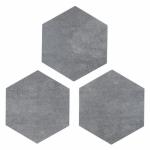 BaseCore HEX Hexagon Vinyl Flooring Gray 5.75" DIY Self Adhesive Textured Modern Floor Tile Peel & Stick Tile (36pcs/21.5sqft per case)