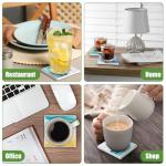 Zopeal 48 Pcs Ceramic Tile for Craft Coaster Includes Square and Round White Tile Unglazed Ceramic Coaster with Cork Backing Pad for DIY Gift(3.94 x 3.94 x 0.24 inches,Square)