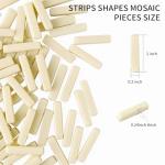 Youway Style Stick Mosaic Tiles for Crafts Bulk,150g Beige Strips Shapes Mosaic Glass Pieces for Crafts DIY Spring Mosaic Art Decor,Mosaic Kit Supplies