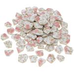 Yatinkim 500g Ceramic Mosaic Tiles Irregular Broken Porcelain Pieces DIY Decoration Pink Flower Glazed Bulk Making Supplies Art Projects Making Home Kitchen Floor Pool Plates