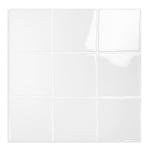 10 Sheet Thicker Peel and Stick Backsplash Tile, 12"x12" 3D Self Adhesive Square Mosaic Subway Checkered Vinyl Backsplash Stick on Wall Tiles for Bathroom, Kitchen, Living Room (10, White)