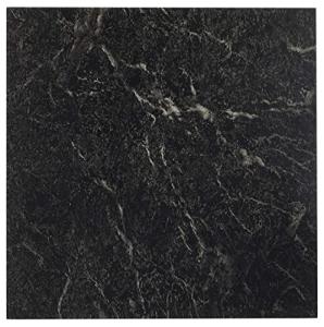Sterling Self Adhesive 12-Inch Vinyl Floor Tiles, 20 Tiles - 12" x 12", Black with White Vein - Peel & Stick, DIY Flooring for Kitchen, Dining Room, Bedrooms & Bathrooms by Achim Home Decor