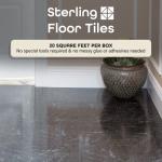 Sterling Self Adhesive 12-Inch Vinyl Floor Tiles, 20 Tiles - 12" x 12", Black with White Vein - Peel & Stick, DIY Flooring for Kitchen, Dining Room, Bedrooms & Bathrooms by Achim Home Decor